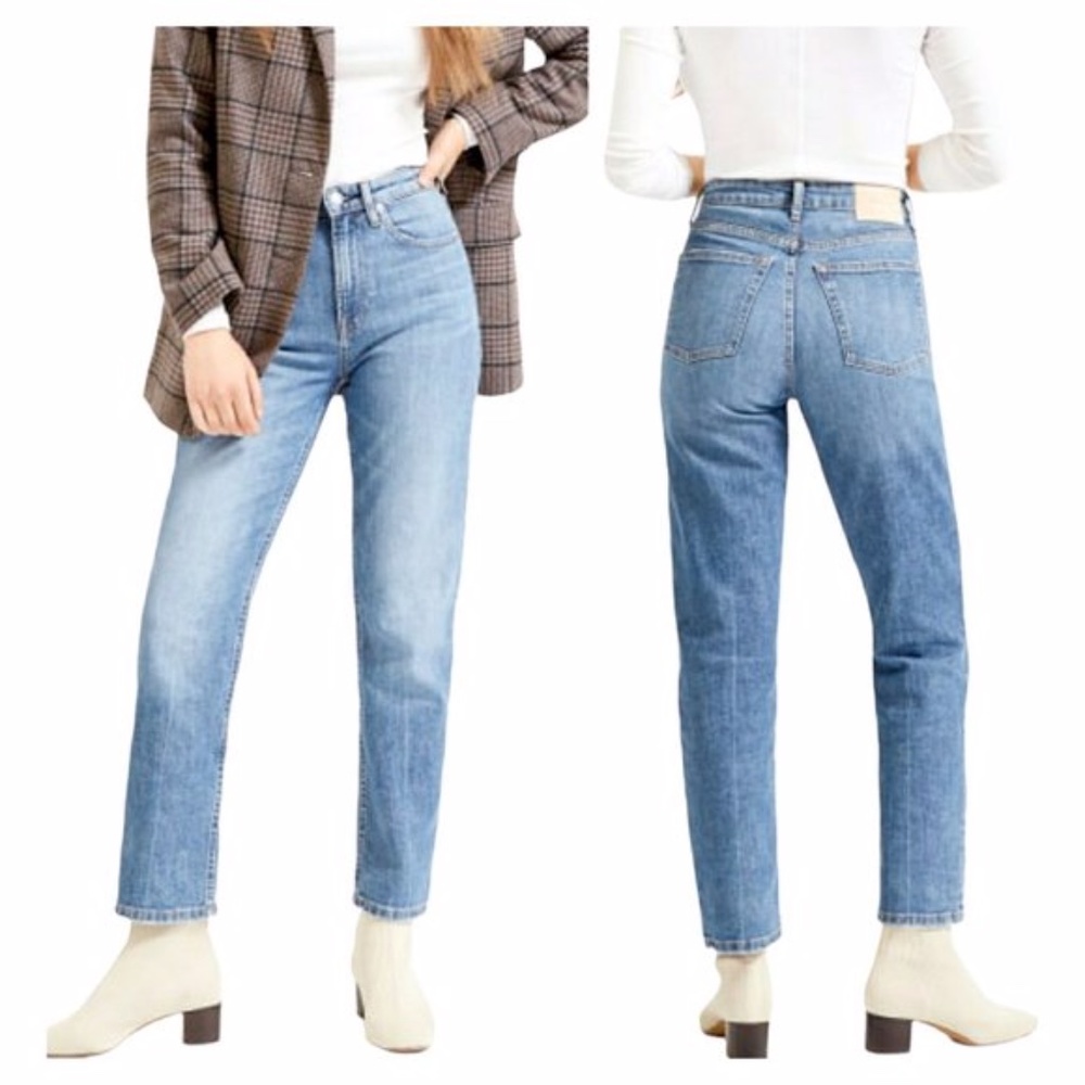 EVERLANE The Super Straight Jean 29R Blue High Rise